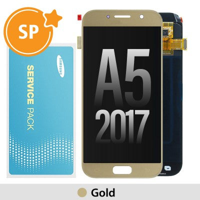 Tecguru-Samsung Galaxy A5 (2017) A520F OLED Screen Replacement Digitizer GH97-19733B/20135B (Service Pack)-Gold Tecguru-Samsung Galaxy A5 (2017) A520F OLED Screen Replacement Digitizer GH97-19733B/20135B (Service Pack)-Gold